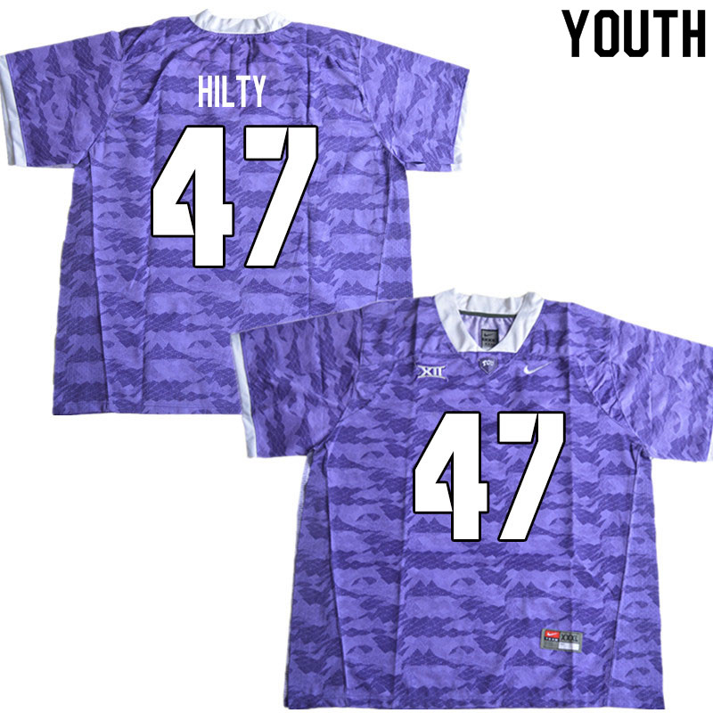 Youth #47 Alex Hilty TCU Horned Frogs College Football Jerseys Sale-Limited Purple - Click Image to Close